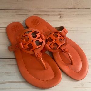 Tory Burch Miller Thong sandal in Coral.